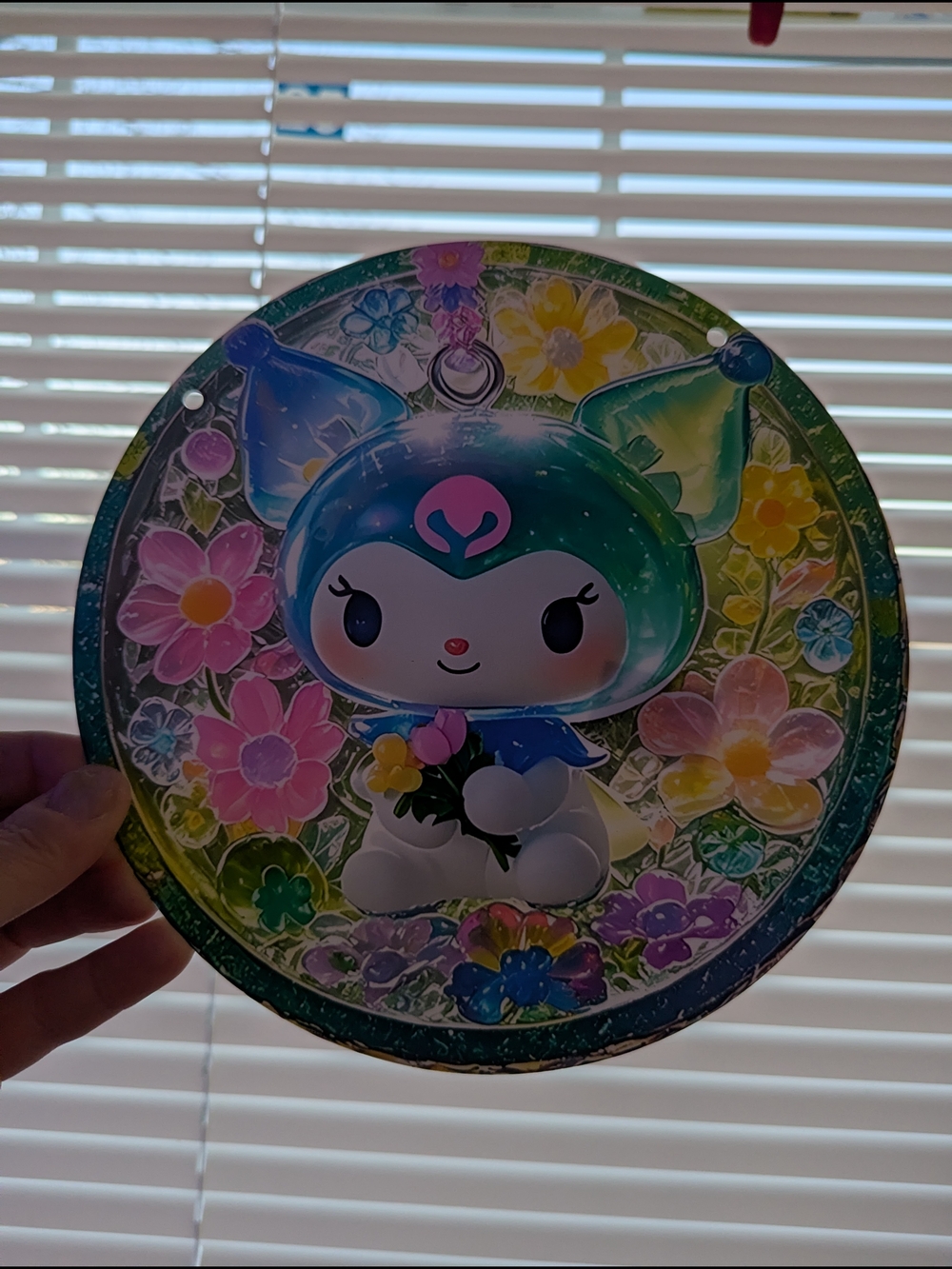 Floral Character In Spring Colors Acrylic Suncatcher